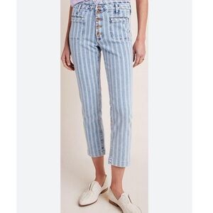 {PILCRO AND THE LETTERPRESS} Striped Straight Leg Jeans